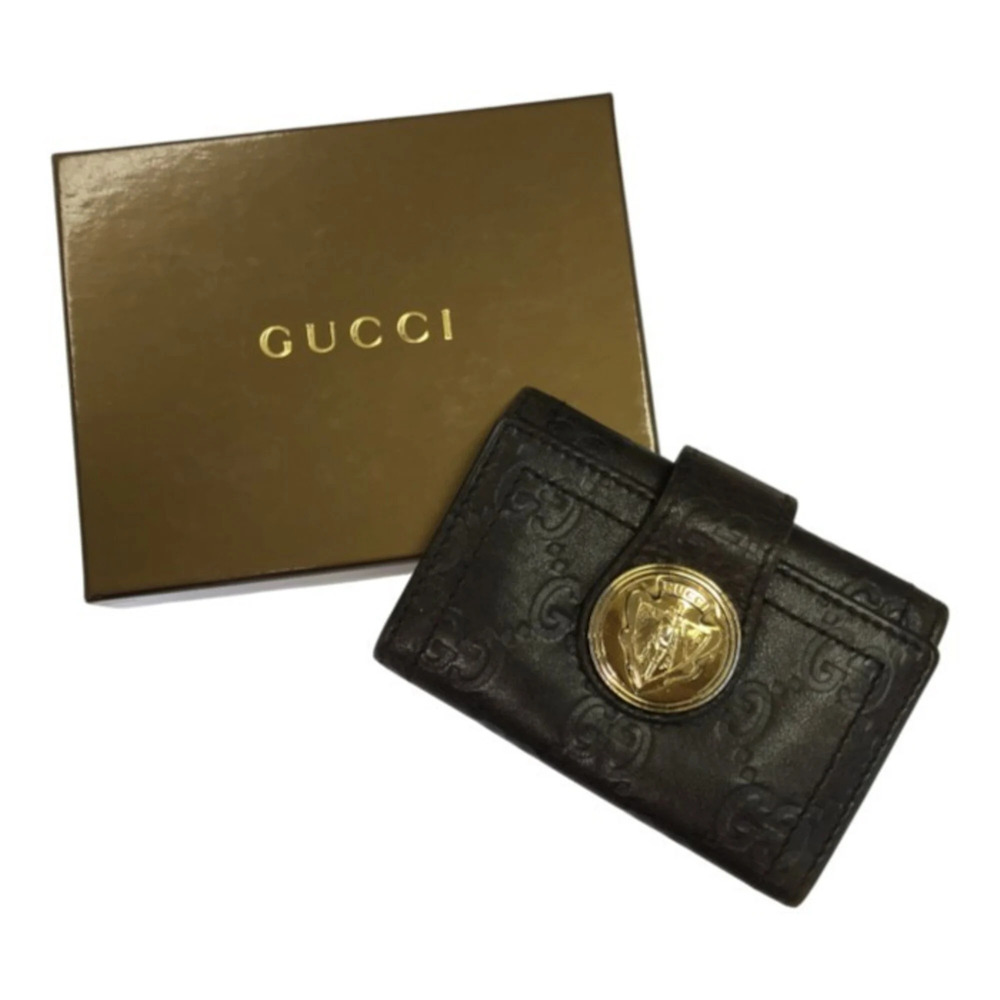 GUCCI Guccissima 6-Key Case for Men and Women, Embossed Leather, Brown, 19035...